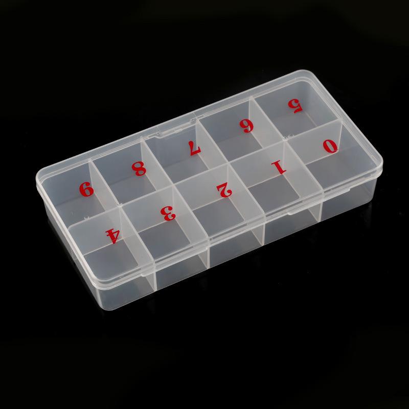 Nail Tip Storage Box: 500-Piece Semi-Transparent Flat Bottom Container for False Nails & Jewelry