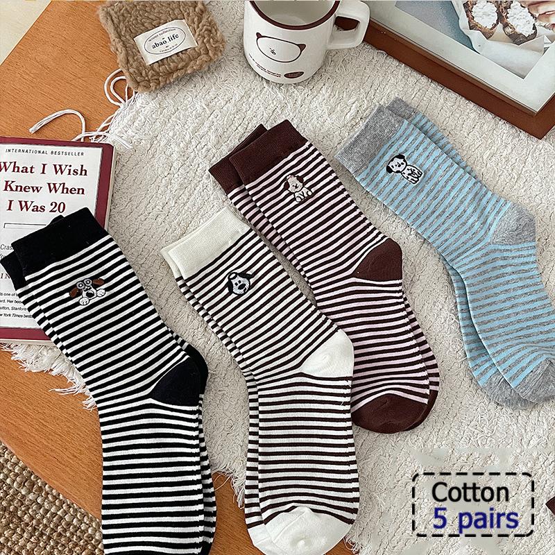 3/5/6 Pairs Cotton Outdoor Sports Socks, Sweat Absorbing and Odor Resistant Cotton Running Basketball Socks, Trendy Socks