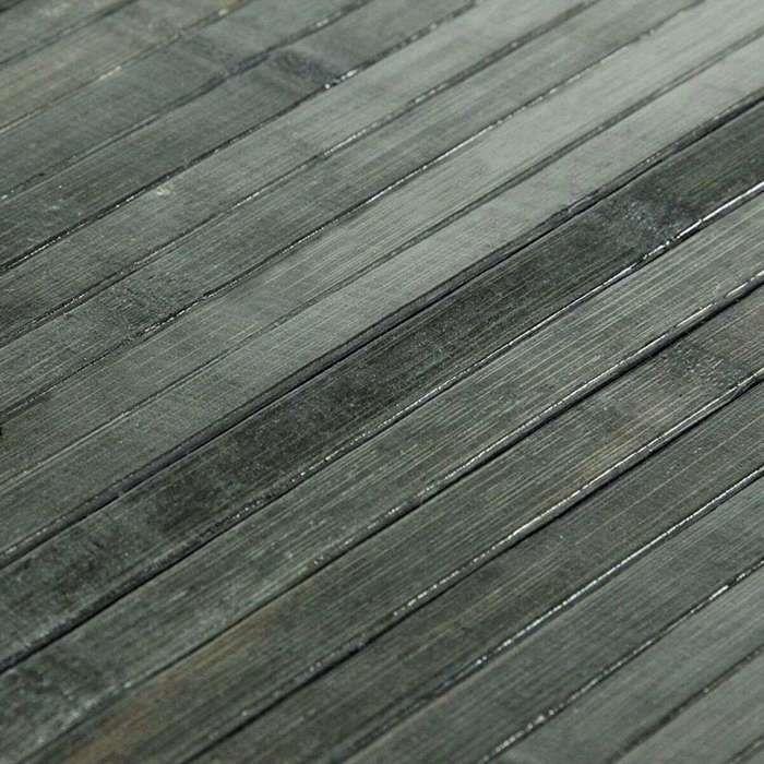 Tapis en bambou larges lattes et ganse gris 120x170