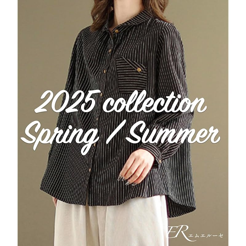 [Meluse] shirt stripe blouse cotton linen style Thin Relaxing casual cufflinks spring summer autumn ladies comfortable black color cotton style shirt