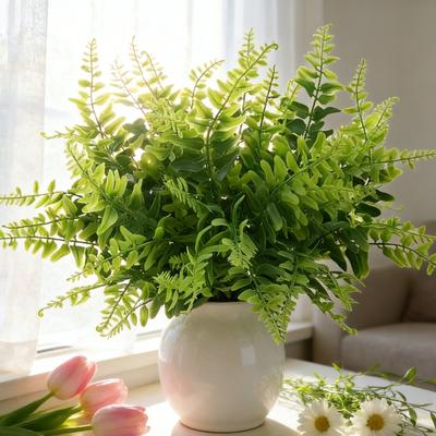 8/16PC Artificial Plants Plastic Persian Fern Leaf Home Room Wedding Window Decora Floral Arrangement Hanging Outdoor Garden DIY