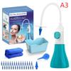 1 Set Two-Chamber Ear Irrigation Kit With Nozzle Tips Multi-Tip Electricmanual For Adults Home Ear Cleaning Irrigator
