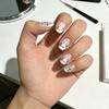 ABS Material Short Square Artificial Nail Featuring Rabbit Patterns And Floral Art For Festive Occasions