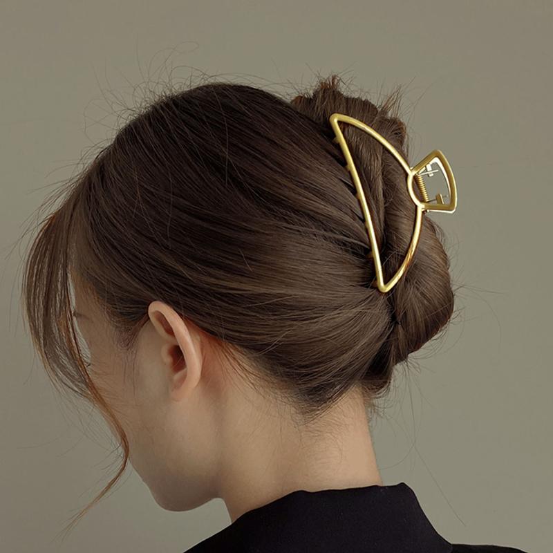 Metal Geometric Hair Claw Crab Hairpins Fashion Cross Hair Clips Barrettes Women Girls Korean Ponytail Clip Hair Accessories
