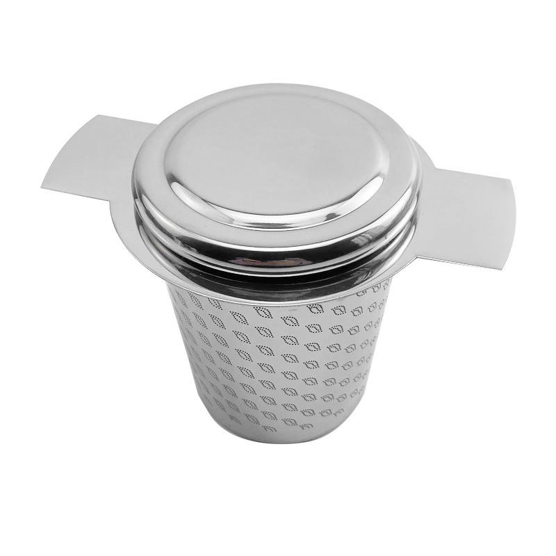 Double-layer Lace Tea Strainer Set with Tray Stainless Steel Filter Mesh Sieve Tea Drain Useful Infusers Kitchen Tools Teaware