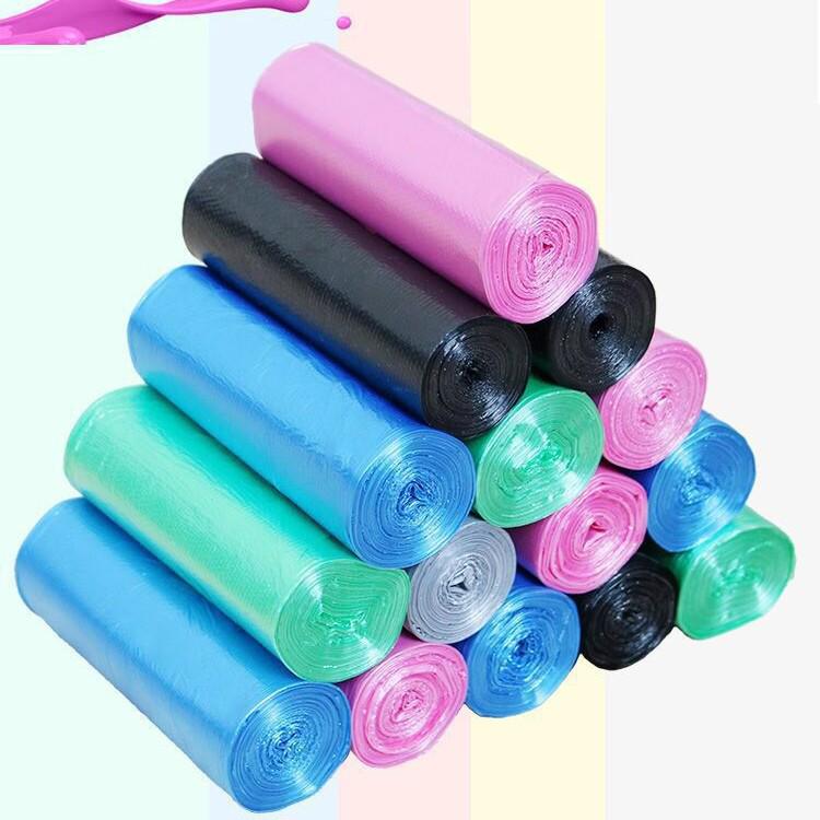 Одноразовые пластиковые мусорные пакеты с ручками, 45*50см, перфорированный дизайн с плоским верхом для удобного хранения.