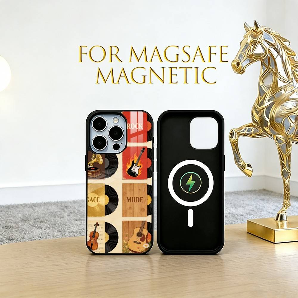 Vinyl Record  Phone Case For iPhone17,16,15,14,13,12,11 Plus,Pro Magnetic For Magsafe Wireless Charging iPhone16Pro