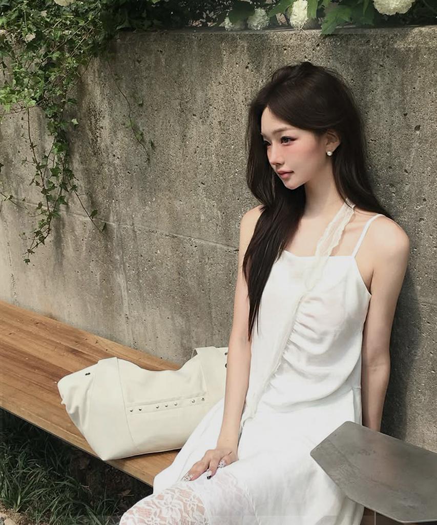 Verdan Aube Suede Shopper Bag_Cream