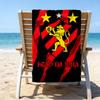 Sportverein Fußballwappen Aufdruck Strandtuch, Super Weiche Mikrofaser, Perfektes Geschenk Geburtstag, für Pool, Strand, Reisen, für Familie und Freunde