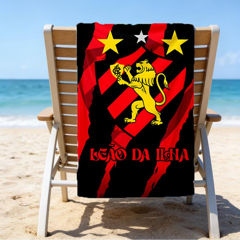Sportverein Fußballwappen Aufdruck Strandtuch, Super Weiche Mikrofaser, Perfektes Geschenk Geburtstag, für Pool, Strand, Reisen, für Familie und Freunde