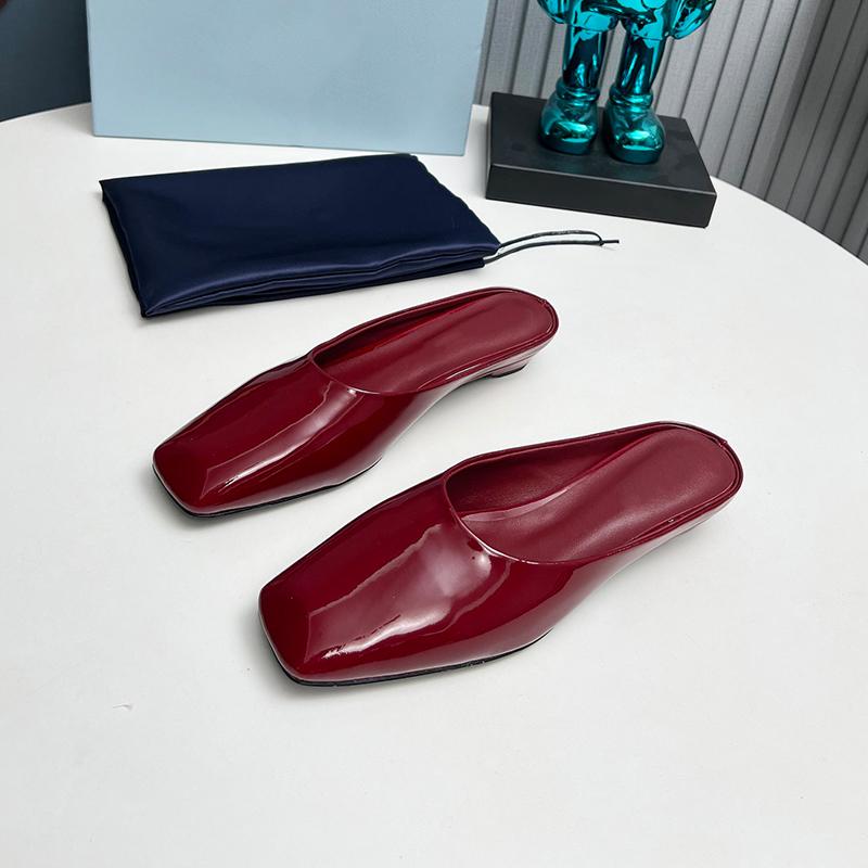 Fashion The 2025 New Square-Toed Low-Heeled Flat Shoes Are A Stunning French Flip-Top For Women'S Outerwear
