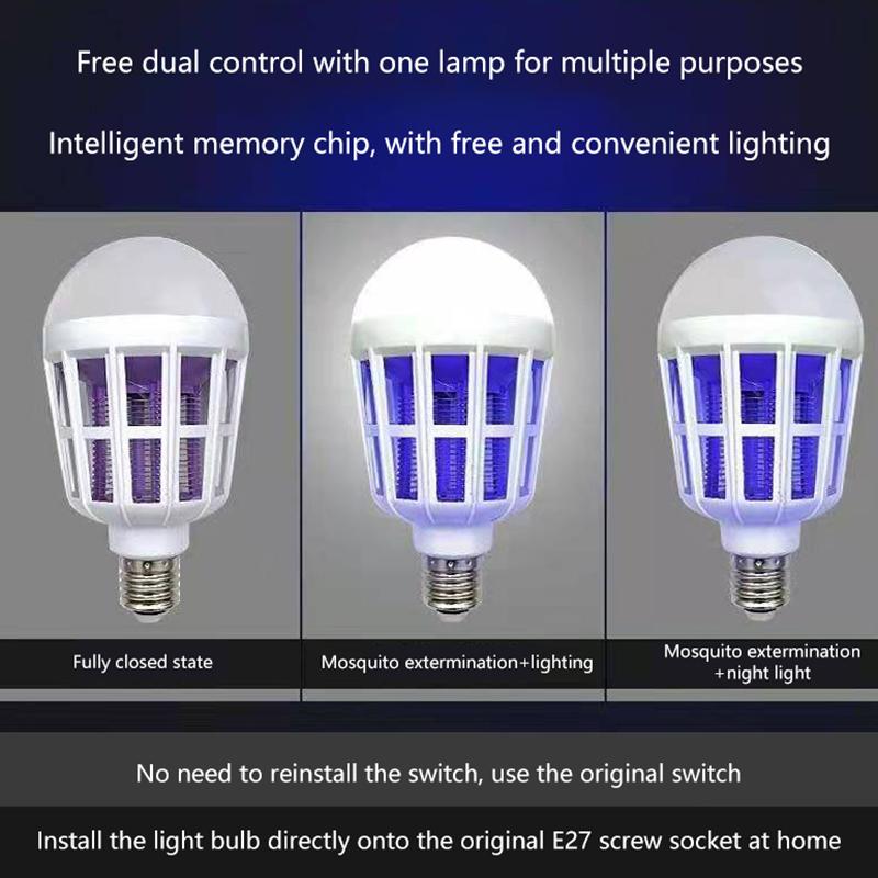 110/220V 9W/15W/20W Lampadina LED Anti-Zanzare a Doppio Uso Luce Notturna Anti-Zanzare Apparecchi di Illuminazione da Giardino