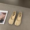 Bailamos Women Flats Summer Fashion Split Toe Ballet Shoes Slip On Ballerinas Korean Style Soft Slip On Loafers