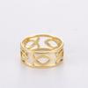 Stylish stainless steel Simple hollow fish-shaped ring Charm cute amulet Timeless promise party birthday jewelry gift