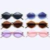 Lightweight Metal Eyewear Vintage UV400 Sun Glasses Fashion Rhombus Leopard Sunglasses  Holiday