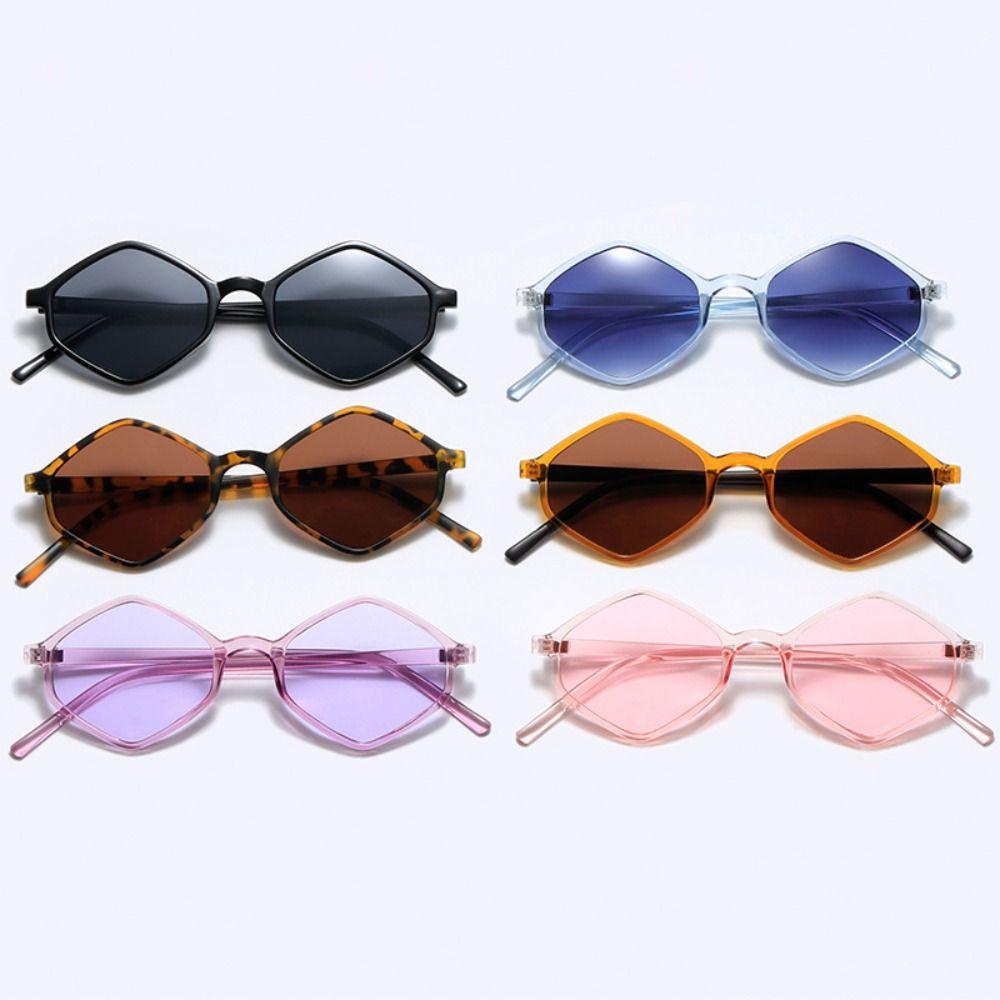 Lightweight Metal Eyewear Vintage UV400 Sun Glasses Fashion Rhombus Leopard Sunglasses Holiday
