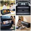 NODIBRO Trunk Box Car Storage Large with Portable Handle Durable Easy for Mini Tool with Locking Black Case, Capacity, Leather, Waterproof, Odorless,