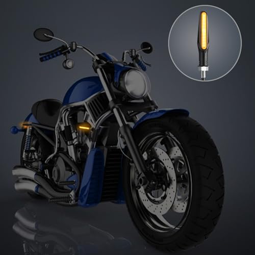 Justech Motocyklowe kierunkowskazy LED, Motocyklowe światła do skręcania, 12V, Wysoka jasność, Światła do skręcania, 4 szt. (Żółty)
