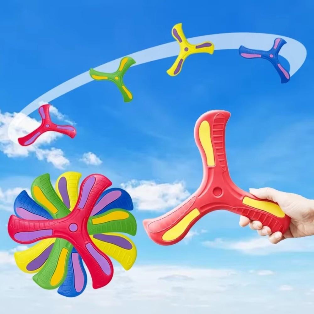 Interactive Luminous Boomerang Soft EVA Three-leaf Cross Flying Disc Flying Rocket Toy  Adult-kids