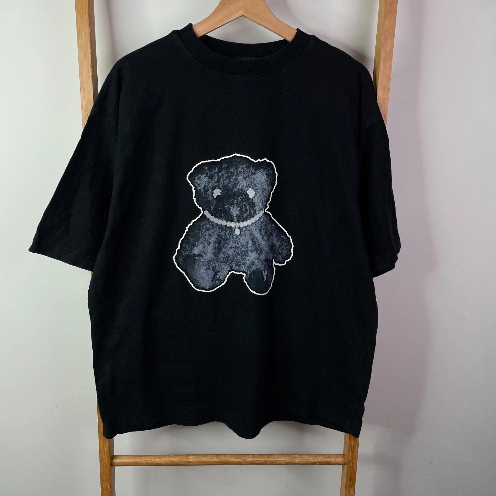 

We11done Shirt Mens Small Black Pearl Teddy Bear Graphic Print Short Sleeve S