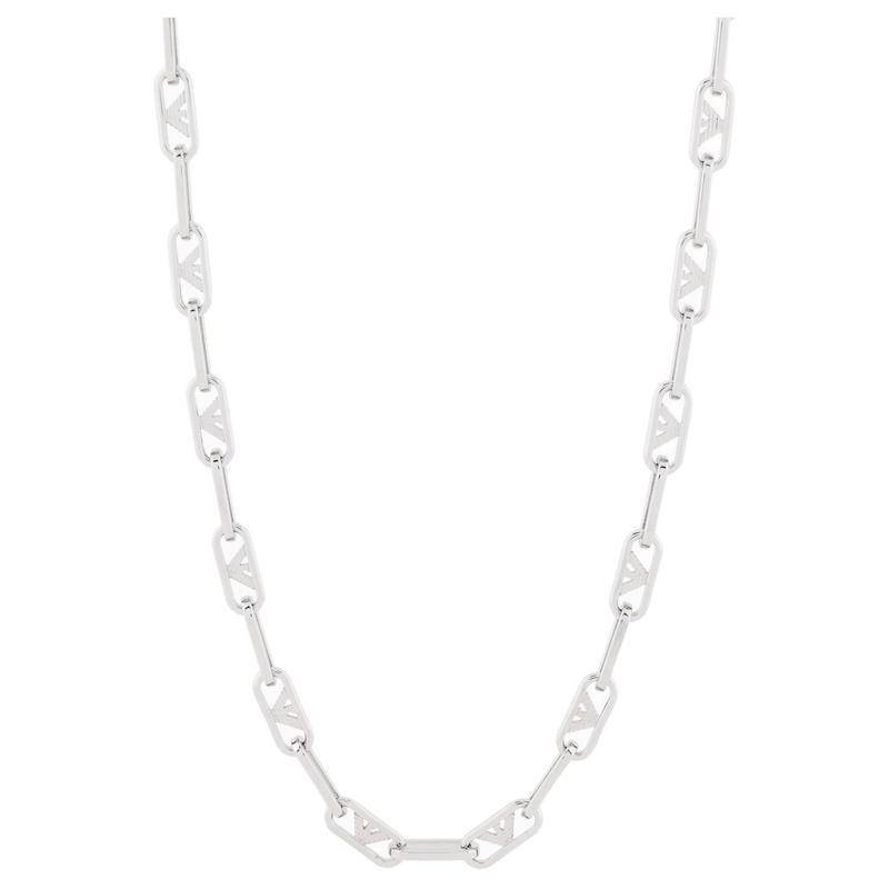 Emporio Armani  Exquisite and Elegant Design Brass Necklace Men s Silver Silver F basic packaging-brand original box серебряный