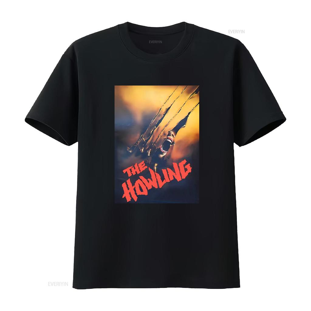 80s The Howling Horror Movie Promo Poster 1981 Spooky Film T shirt vintage Washed Comfortable Unisex Stretched streetwear
