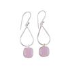 Rose Chalcedony Gemstone 925 Sterling Silver Handcrafted Jewelry Earrings 1.90" EE-7-16