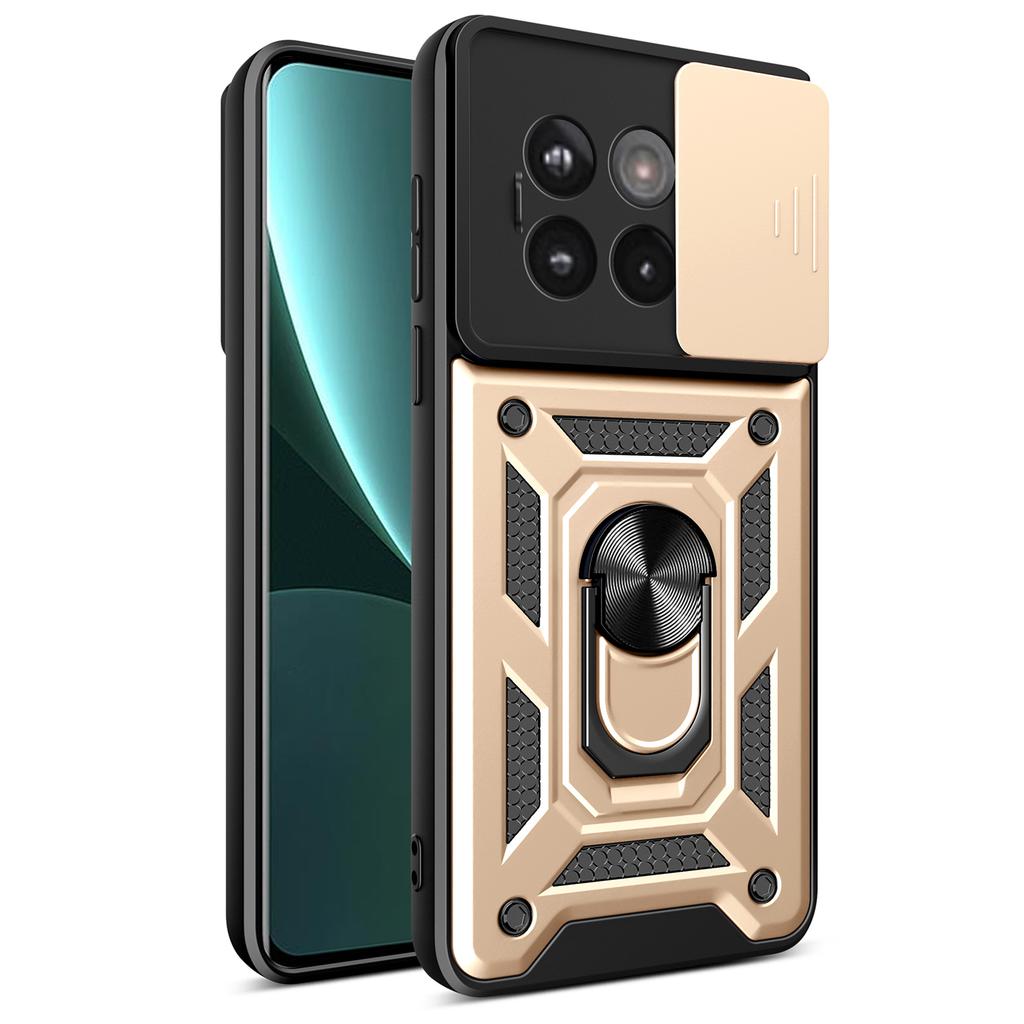 AMORUS Kickstand Case for OnePlus 13R 5G/Ace 5 5G/Ace 5 Pro 5G PC+TPU Phone Cover with Camera Lens Slider