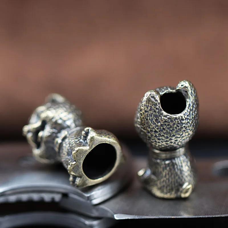 Cute Puppy Brass Knife Beads Animal Dog EDC Outdoor DIY Paracord Woven Lanyard Pendants Accessories Bracelets Charms Jewelry