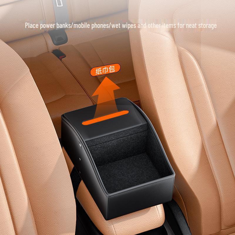Multi-Function Car Armrest Storage and Tissue Box
