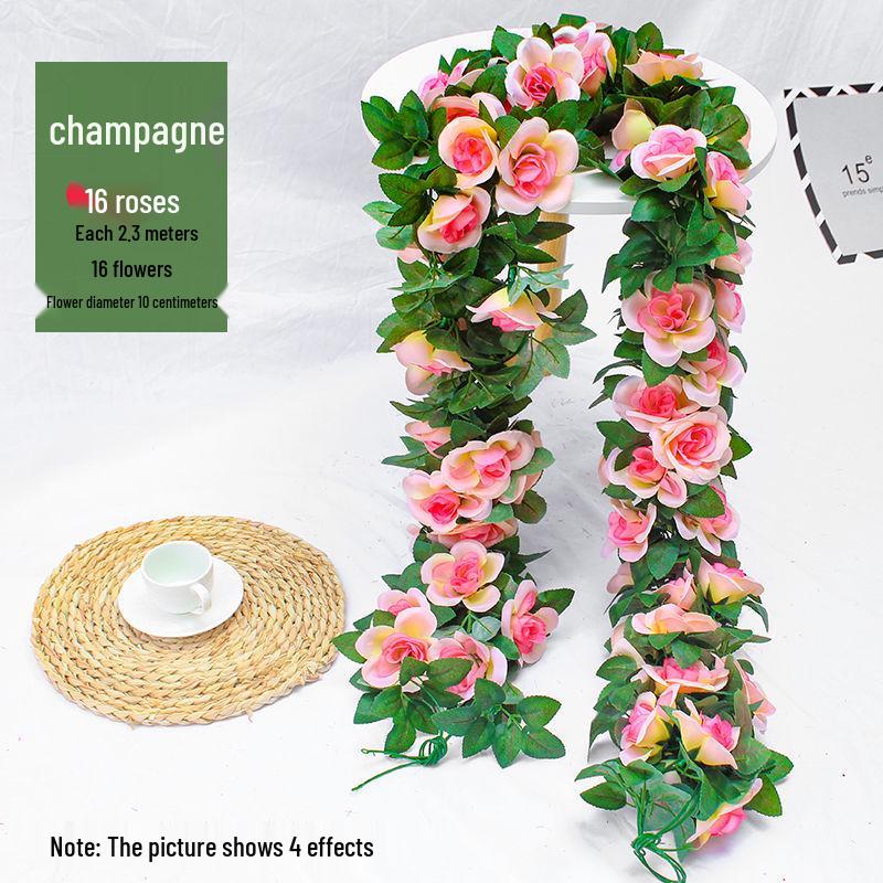Artificial Rose Vine Garland for Air Conditioning Pipe Decoration