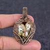 Natural Biwa Pearl Gemstone Handmade Copper Wire Wrap Jewelry Pendant 2.21" u1Z76