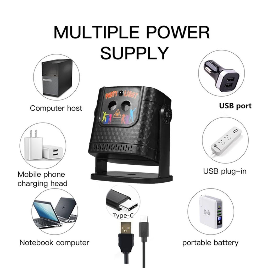 Usb Mini Party Lights Disco Light Laser Projector Lamp with Remote Laser Stroboscopic Lights