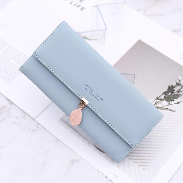 Neue Blätter Frauen Pu Leder Brieftaschen Weibliche Lange Geldbörsen Geld Taschen Handy Tasche Damen Hohe Qualität Brieftasche Karte Halter Kupplung weibliche geldbörse