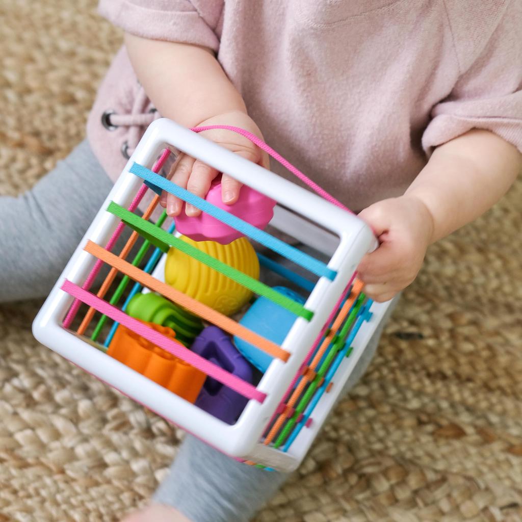 Fat Brain Toys Innie Bin, Fingertip Educational Rubber Box, Ages 10 Months, FA251-1, Authentic