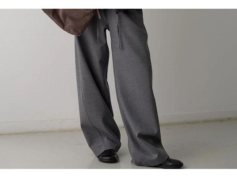 Sister Teng Autumn/Winter High-Waist Wide-Leg Pants - Lazy Style Casual Curved Fit for Women