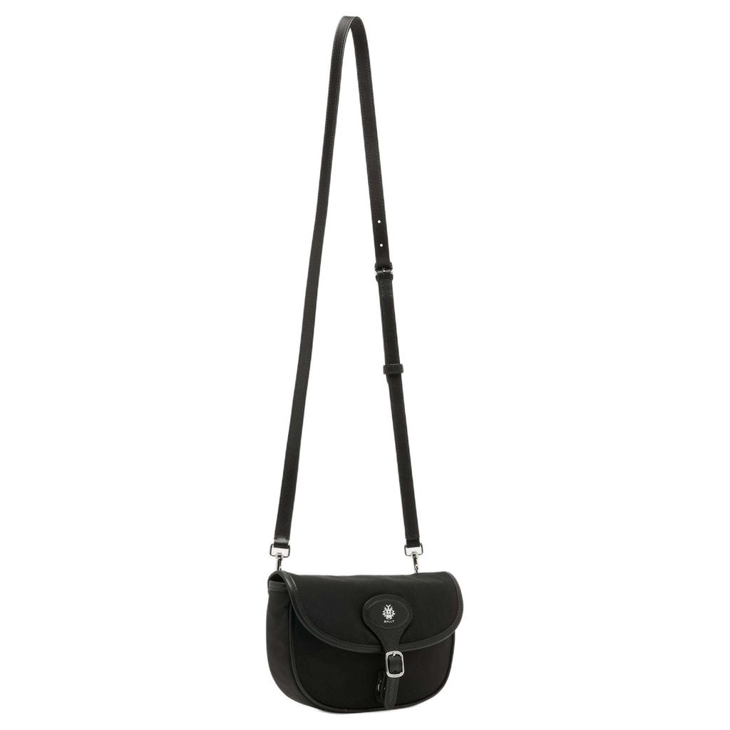 Bally B-Light Logo Silver Hardware Accessories Leather Shoulder Bag Men Shoulder Bag Black 6311528