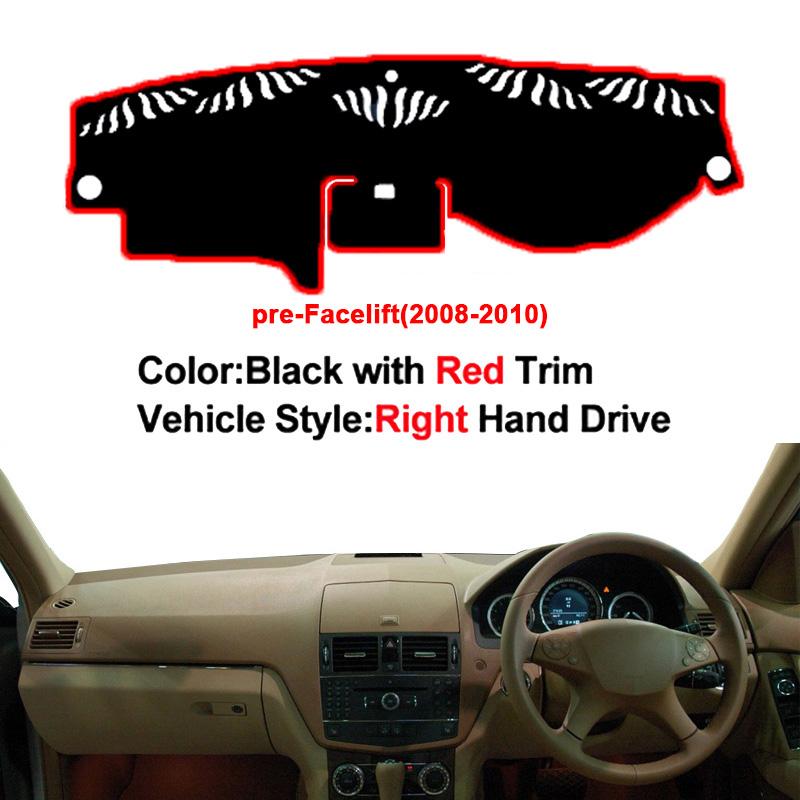 Car Dashboard Cover DashMat Carpet Cape For Mercedes-Benz C-Class W204 2008 - 2014 LHD RHD C-Klasse C180 C200 C220 C250 C300