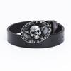 Lotte Jinsen Retro Leather Skull & Star Youth Belt, Trendy Fashion Cowhide Waistband