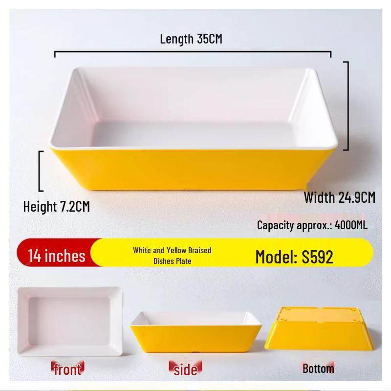 Zebian Melamine Rectangular Deli Display Serving Tray