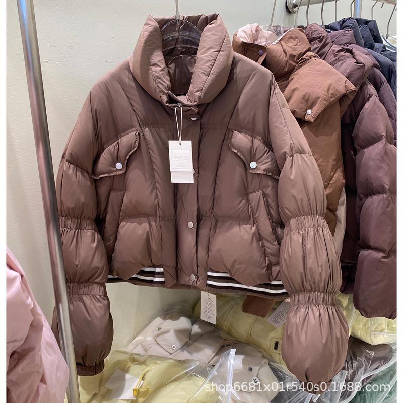 Thickened short Pinghu down jacket, new loose small fashion duck down winter warm jacket