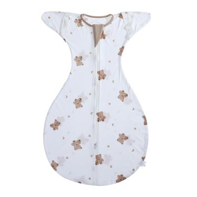 Cueiro de Verão em Malha de Bambu para e Melhora Moro Ajuda o Bebê a Dormir e Reduz o Choro Bambu [enne.] Recém-nascidos, Algodão, Reflexo do Bebê, (Urso, Malha,