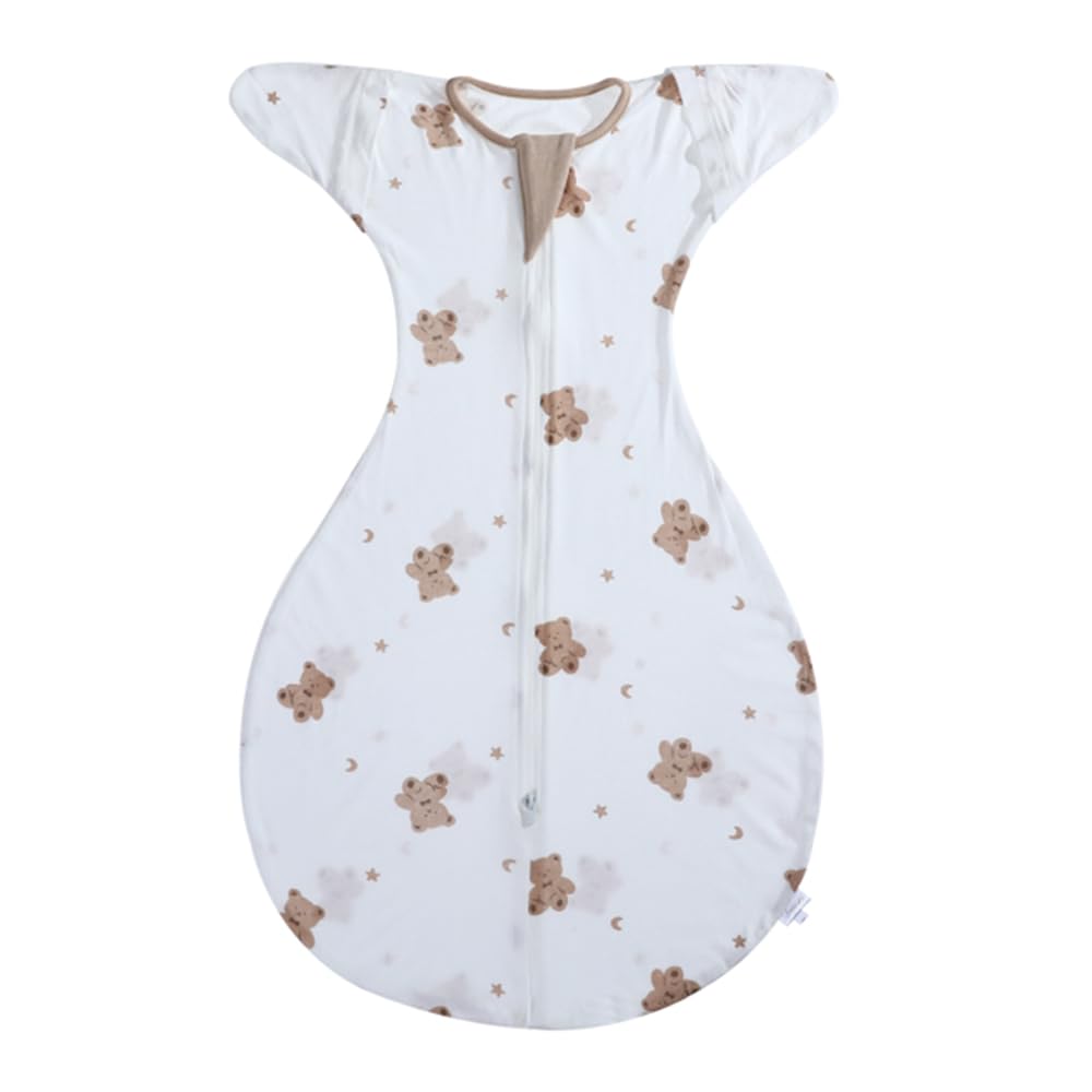 Summer Mesh Swaddle for Bamboo and Improves Moro Helps Baby Sleep and Reduces Crying Bamboo [enne.] Newborns, Cotton, Baby's Reflex, (Bear, Mesh,