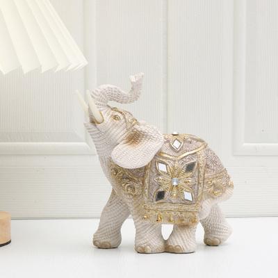 1 Stück Glückseliger Elefant Feng Shui Statue - ReichtumsattraktionDekor Authentische Skulptur für das Home Office - Lebendige Figur, steigert Ästhetik