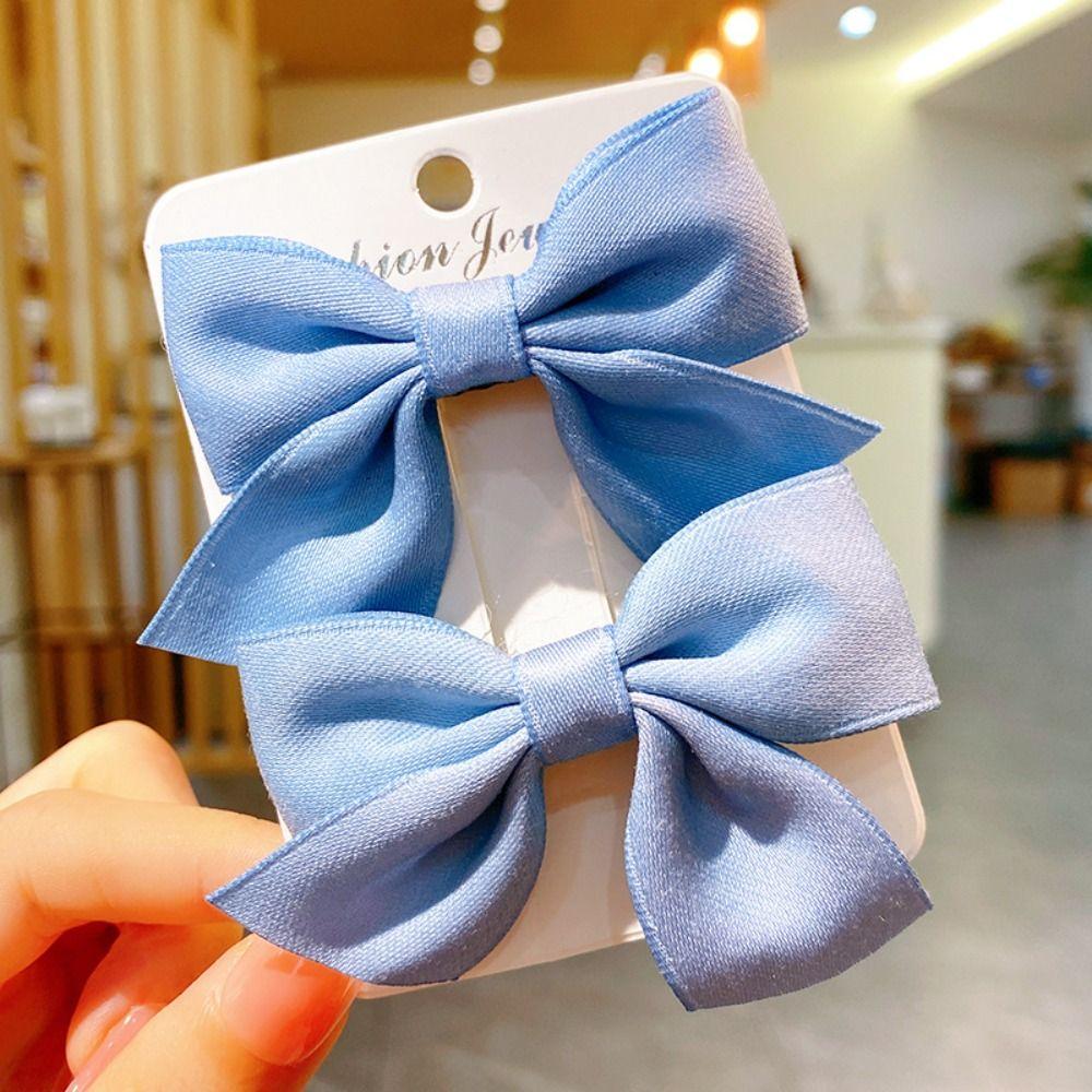 

Bowknot Hair Bow Barrettes Soild Color Children Headwear Children Hair Clips Sweet Little Girl синій