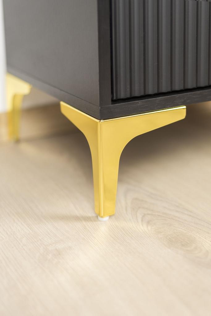 Anchor furniture leg, gold chrome, height 13 cm