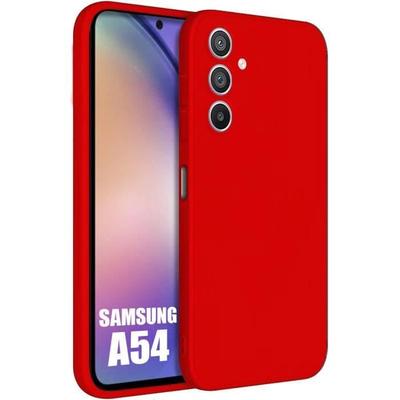 Schutzhülle - Efconnection - für Samsung Galaxy A54 - Silikon - Rot - Flexibel - Hohe Qualität