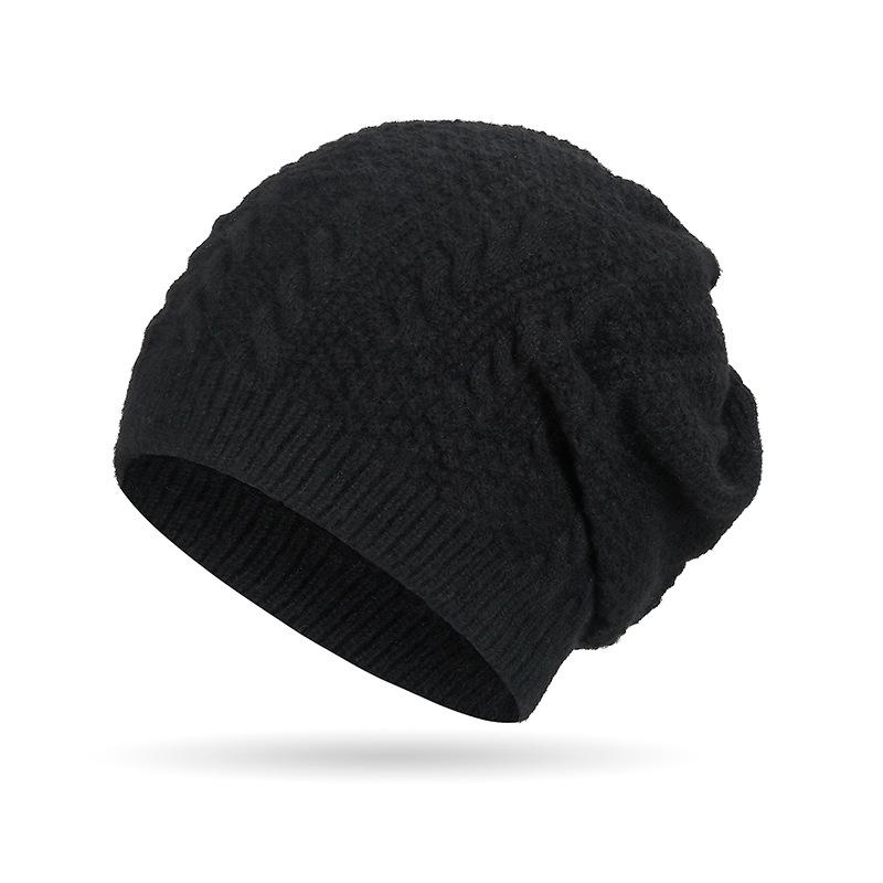 Autumn Winter Women Men Twist Knitted Cap Outdoor Pullover Cap