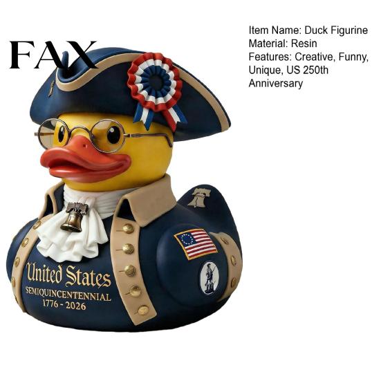 Decorative Bird Statue American Independence 250th Anniversary Duck Figurine Patriotic Resin Veteran Home Decor for 4th of July Day Celebration Sturdy
