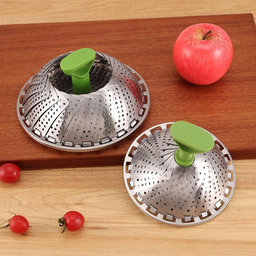 Folding Design Folding Food Steamer Stainless Steel Mesh Steamer Rack  Cooking Cookware